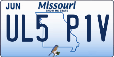 MO license plate UL5P1V