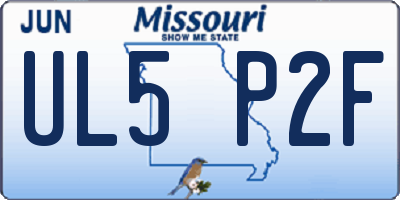 MO license plate UL5P2F
