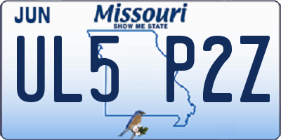 MO license plate UL5P2Z