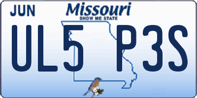 MO license plate UL5P3S