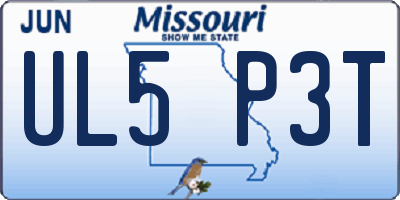 MO license plate UL5P3T
