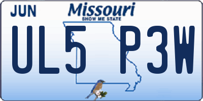 MO license plate UL5P3W