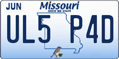 MO license plate UL5P4D