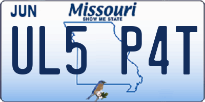 MO license plate UL5P4T