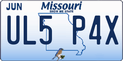 MO license plate UL5P4X