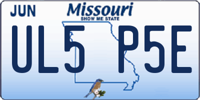 MO license plate UL5P5E