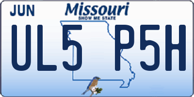MO license plate UL5P5H
