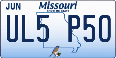 MO license plate UL5P5O