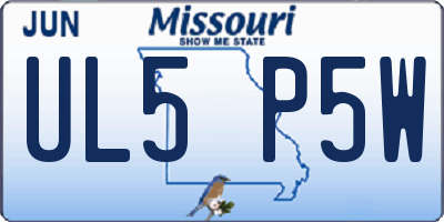 MO license plate UL5P5W