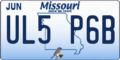 MO license plate UL5P6B
