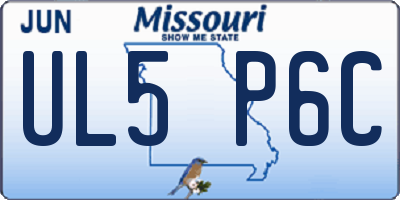 MO license plate UL5P6C