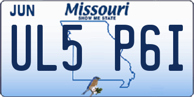 MO license plate UL5P6I