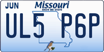 MO license plate UL5P6P