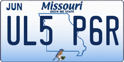 MO license plate UL5P6R