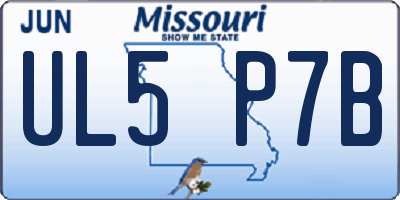 MO license plate UL5P7B