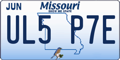 MO license plate UL5P7E