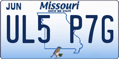 MO license plate UL5P7G