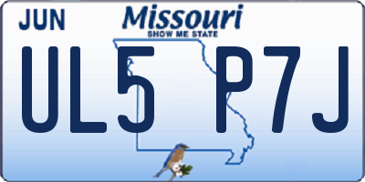 MO license plate UL5P7J