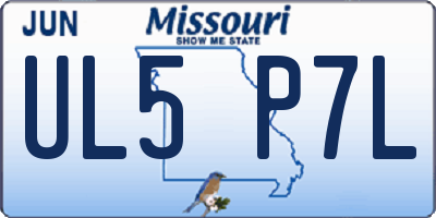 MO license plate UL5P7L