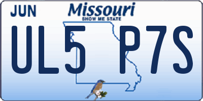 MO license plate UL5P7S