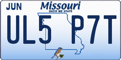 MO license plate UL5P7T
