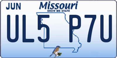 MO license plate UL5P7U