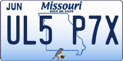 MO license plate UL5P7X