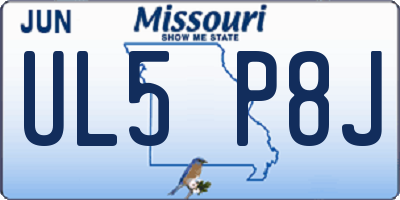 MO license plate UL5P8J