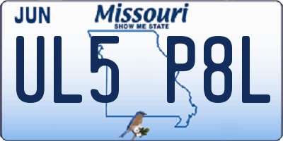 MO license plate UL5P8L
