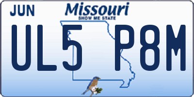 MO license plate UL5P8M