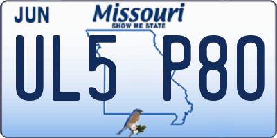 MO license plate UL5P8O