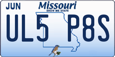 MO license plate UL5P8S