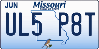 MO license plate UL5P8T
