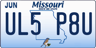 MO license plate UL5P8U