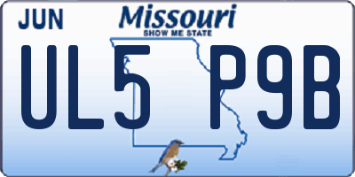 MO license plate UL5P9B