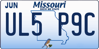 MO license plate UL5P9C