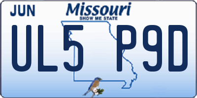 MO license plate UL5P9D
