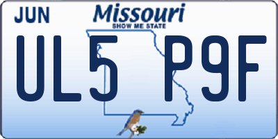 MO license plate UL5P9F