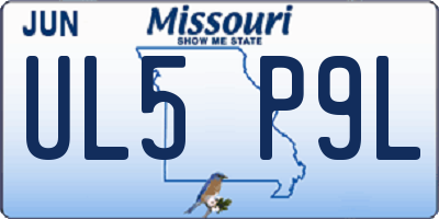 MO license plate UL5P9L