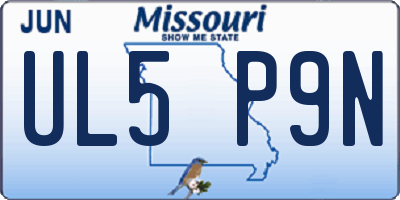 MO license plate UL5P9N
