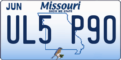 MO license plate UL5P9O