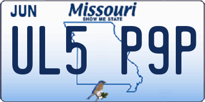 MO license plate UL5P9P