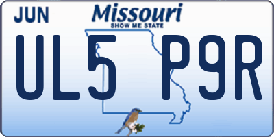 MO license plate UL5P9R