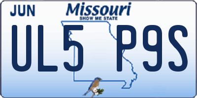 MO license plate UL5P9S