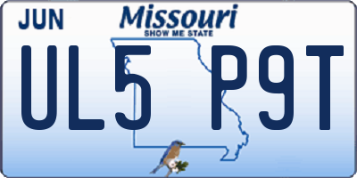 MO license plate UL5P9T