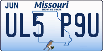 MO license plate UL5P9U