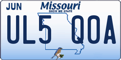 MO license plate UL5Q0A