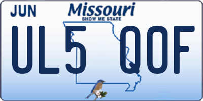 MO license plate UL5Q0F