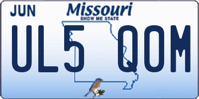 MO license plate UL5Q0M