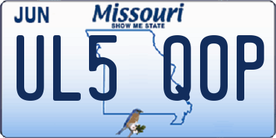 MO license plate UL5Q0P